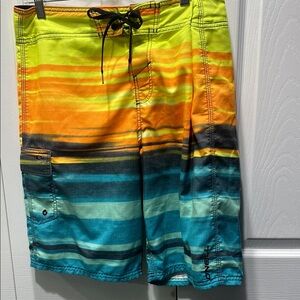 O'Neill Yellow and Orange Board Shorts Vibrant Swimwear